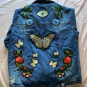 AFRM Eloise Embroidered Denim Jacket